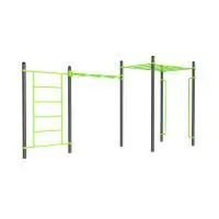 W323 Воркаут (шведская стенка, рукоход-змеевик и классический, перекладины вертикальные) ZAVODSPORTA