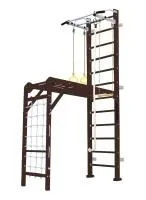 Шведская стенка Kampfer Union Wall (№5 Шоколадный Высота 3 м белый турник)