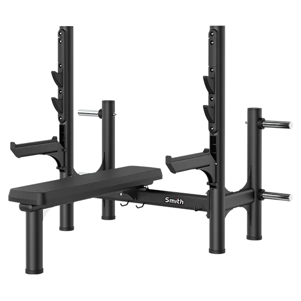 Олимпийская горизонтальная скамья для жима (со страховочными опорами) Smith RE6004