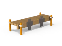 Горизонтальная гимнастическая скамья с измерительными линейками из нерж. стали