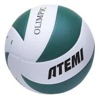 Мяч волейбольный Atemi OLIMPIC (N), синтетическая кожа PU, зел.-бел. 8 п, клееный, окруж 65-67