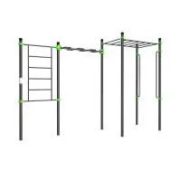 W223 Воркаут (шведская стенка, рукоход-змеевик и классический, перекладины вертикальные) ZAVODSPORTA