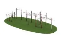 Нержавеющий воркаут комплекс с брусьями, турниками, шведской стенкой, рукоходами "Змейка" и "Классич