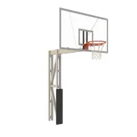 Стойка баскетбольная уличная с защитой, щитом из оргстекла, аморт. кольцом и сеткой, вынос 225 см