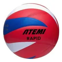Мяч волейбольный Atemi RAPID (N), синтетическая кожа PU Soft, синий/бел/красн, 12 п, окруж 65-67