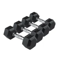 Гексагональные обрезиненные гантели. Ряд от 42,5 до 50 кг