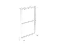 Стеллаж для лыж мобильный + вешалка для палок на 20 пар Стандарт-2М+