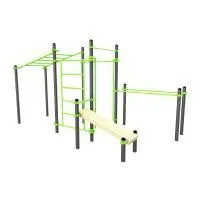 W237 Воркаут (рукоход, швед. стенка, 2 переклад., переклад. верт., накл. скамья, брусья) ZAVODSPORTA