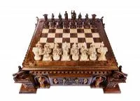 Шахматы резные в ларце "Пушка", Haleyan