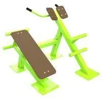 F-1709 Уличный тренажер Скамья для пресса + гиперэкстензия ZAVODSPORTA