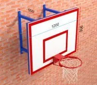 Ферма с баскетбольным тренировочным щитом 1200х900 мм из влагостойкой фанеры 9 мм (усиленное кольцо)