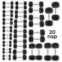 Гантельный ряд DFC от 1 кг до 35 кг