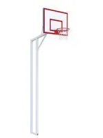 Баскетбольная стойка двухопорная с трен.щитом 1200х900 мм из метал. листа и массовым кольцом