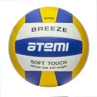 Мяч волейбольный Atemi BREEZE, синтетическая кожа Microfiber,син.-жёлт.-бел,18 п,клееный,окруж 65-67