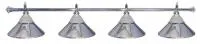 Лампа на четыре плафона «Jazz» (серебристая штанга, серебристый плафон D38см)