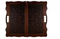 Нарды кожаные РФН "Цветок" средние в дипломате