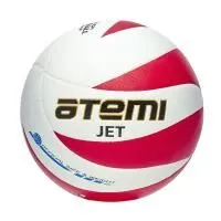 Мяч волейбольный Atemi JET, синтетическая кожа PU Soft, бел/красн, 12 п,окруж 65-67, клееный
