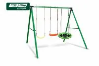 Качели SLP SYSTEMS 3 секции лодочка красное + Качеля TS40 сиденье гибкое желтое