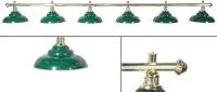 Лампа на шесть плафонов «Ravena»  (золотистая штанга, зеленый плафон D38см)