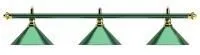 Лампа на три плафона «Allgreen» D35 (зелёная штанга, зелёный плафон D35см)