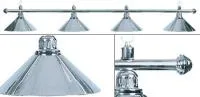 Лампа на четыре плафона «Elegance» (серебристая штанга, серебристый плафон D35см)