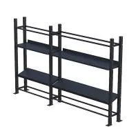 Модульный стеллаж для гантелей, гирь и медболов 3180х430х1950 (2 секции)