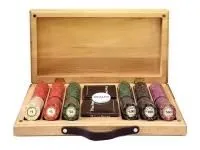 Набор для покера Luxury Ceramic на 300 фишек в кейсе из бука, Partida