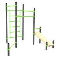 W322 Воркаут (3 турника, шведская стенка, наклонная скамья, перекладина для отжиманий) ZAVODSPORTA