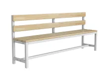 Скамейка для раздевалки со спинкой, разборная