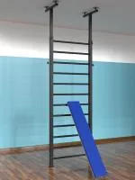 Шведская стенка с регулировкой высоты враспор, с наклонной доской (тип 2)