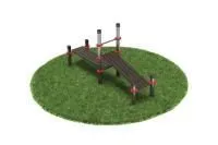 Нержавеющий воркаут комплекс из горизонтальной и наклонной лавки для пресса