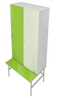 Шкаф-скамейка для раздевалок HPL с двумя отсеками