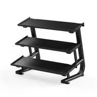 Короткая трехъярусная стойка для гантелей с плоскими полками Magnum