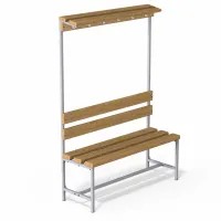 Скамейка с вешалкой и верхней полкой для раздевалок (разборная) 1500 мм