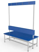 Скамейка для раздевалки с вешалкой, двухсторонняя, мягкая