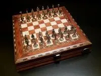 Шахматы "Илиада мини" роза антик