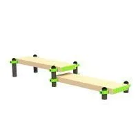 W352 GTO Скамья гимнастическая горизонтальная разноуровневая (двойная) ZAVODSPORTA