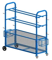 Стеллаж универсальный для хранения спортинвентаря 1830*500*1600 (разборный) (усил колеса и корзины)