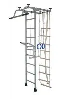 Спортивный комплекс Крепыш Т-образный с навесным турником (Серый/Металл/Хром)