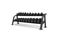 Набор обрезиненных гантелей BRONZE GYM, 27.5-50 кг - 10 пар, шаг 2,5 кг