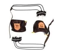 Комплект луз с выкатом RU-M4, скоба - латунь (лен, коричневая кожа, комбинированная) плетенка "Крест" с логотипом