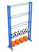 Стеллаж для мячей односторонний, с регулируемыми по высоте полками