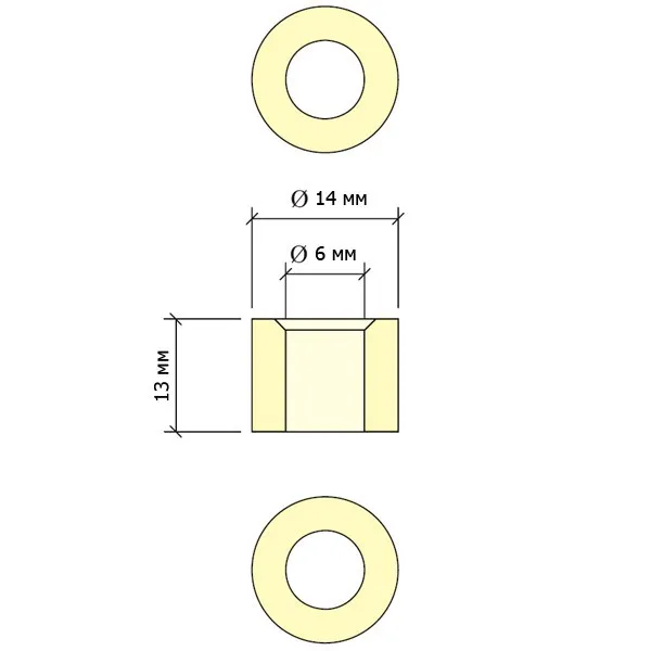 Втулка для кия Longoni JBR Piramide ø14 мм ø6мм H13мм