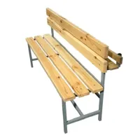 Скамейка для раздевалок со спинкой и лотком (цельная) 1500 мм