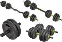 Гантели разборные пластиковые 2*20 кг, 2 штанги, ролик для пресса