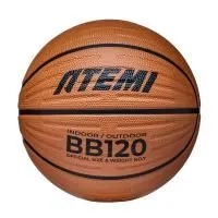 Мяч баскетбольный Atemi, р. 7, мягкая резина, deep channel, 8 панелей, BB120N, окруж 75-78, клееный