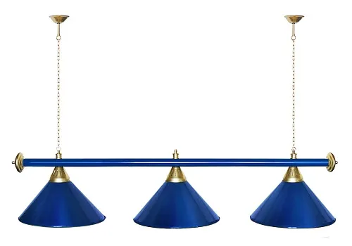 Лампа "STARTBILLIARDS" 3 пл.(плафоны синие, штанга синяя)