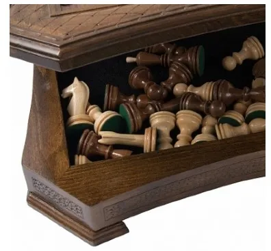 Шахматы резные восьмиугольные в ларце 50, Haleyan