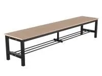 Скамейка для раздевалки без спинки (настил ЛДСП) с полкой для обуви