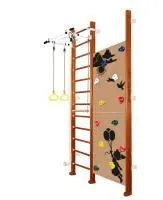 Шведская стенка Kampfer Jungle Wall Girl (№4 Вишневый Высота 3 м белый турник)